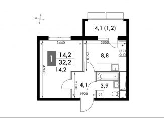 Продажа 1-комнатной квартиры, 32.2 м2, посёлок Развилка, Римский проезд, 7, ЖК Римский