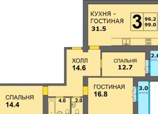 Продам 3-комнатную квартиру, 100.6 м2, Калининград, улица Старшины Дадаева, 71