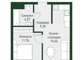 Продается однокомнатная квартира, 36.8 м2, Челябинская область