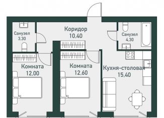 Продам 2-комнатную квартиру, 59.4 м2, Челябинская область
