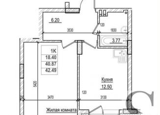 Продам однокомнатную квартиру, 40.8 м2, Новосибирск, Фабричная улица, 65/1, Железнодорожный район