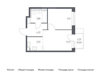 Продажа однокомнатной квартиры, 35.3 м2, Московская область, жилой комплекс Прибрежный Парк, 7.1