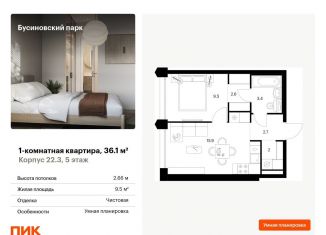 Продается однокомнатная квартира, 36.1 м2, Москва, САО