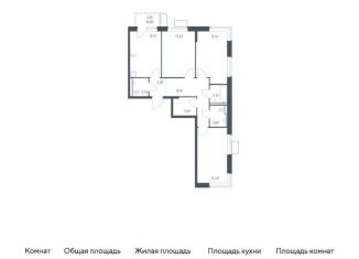 3-комнатная квартира на продажу, 79.2 м2, посёлок Жилино-1, жилой комплекс Егорово Парк, к3.2