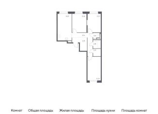 Продается 3-комнатная квартира, 76.5 м2, Ленинградская область, жилой комплекс Новые Лаврики, 1.1