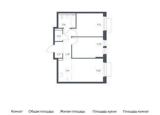 Продажа двухкомнатной квартиры, 53.1 м2, Московская область, жилой комплекс Квартал Авиаторов, к8