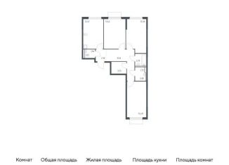 Продам трехкомнатную квартиру, 77.7 м2, деревня Мисайлово, микрорайон Пригород Лесное, к18