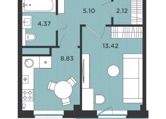 Продается однокомнатная квартира, 34.8 м2, деревня Касимово