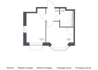 Продается 1-комнатная квартира, 31.3 м2, Москва, станция Курьяново, жилой комплекс Квартал Домашний, 1