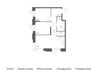 Продается 2-комнатная квартира, 55.8 м2, поселение Мосрентген, многофункциональный комплекс Тропарево Парк, к2.3