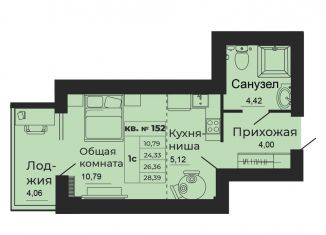 Продам однокомнатную квартиру, 28.4 м2, Батайск, улица 1-й Пятилетки, 2А