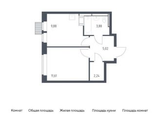Продажа 1-комнатной квартиры, 32.6 м2, деревня Путилково