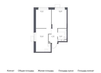 2-комнатная квартира на продажу, 42.7 м2, Московская область, жилой квартал Новоград Павлино, к34