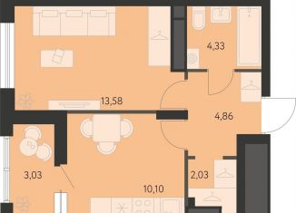 Продается 1-ком. квартира, 35.9 м2, Свердловская область, улица Вильгельма де Геннина, 23