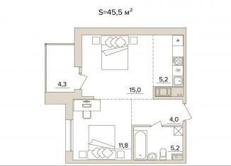 Продам 2-ком. квартиру, 45.5 м2, Карелия, Закаменская набережная