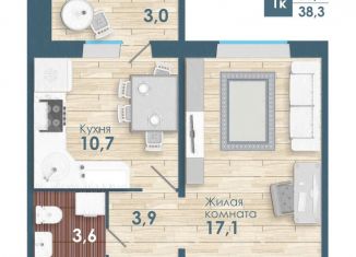 Продам 1-комнатную квартиру, 35.3 м2, Новосибирская область, улица Титова, с2