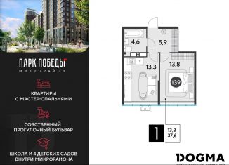 Продажа 1-комнатной квартиры, 37.6 м2, Краснодар, Прикубанский округ
