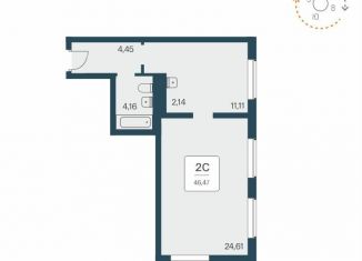 Продаю двухкомнатную квартиру, 46.3 м2, Новосибирск, Красный проспект, 180
