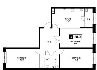 Продажа 3-ком. квартиры, 88 м2, Ставрополь, микрорайон № 35