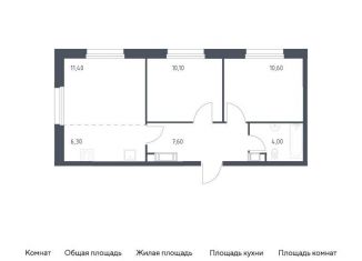 Двухкомнатная квартира на продажу, 50 м2, деревня Столбово, проспект Куприна, 30к1