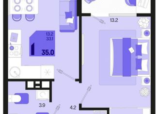 Продам 1-комнатную квартиру, 35 м2, Краснодар, Карасунский округ