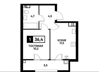 Продажа однокомнатной квартиры, 36.4 м2, Ставрополь, Промышленный район