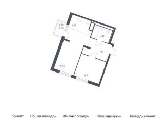 1-комнатная квартира на продажу, 42 м2, Ленинградская область