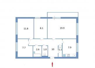 Продажа четырехкомнатной квартиры, 70.4 м2, Петрозаводск, Карельский проспект, 8А, район Кукковка
