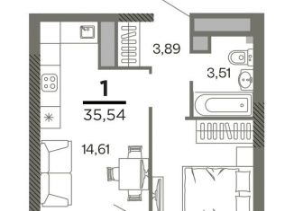 Продажа 1-комнатной квартиры, 35.5 м2, Рязанская область