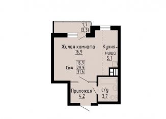 Продам квартиру студию, 31.6 м2, Новосибирск, улица Петухова, 162, ЖК Матрёшкин Двор