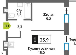 Продаю однокомнатную квартиру, 33.9 м2, Красногорск