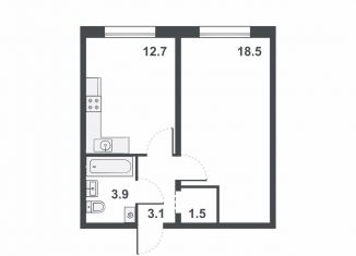 Продается 1-комнатная квартира, 39.7 м2, Кировская область, Прибрежный бульвар, 6