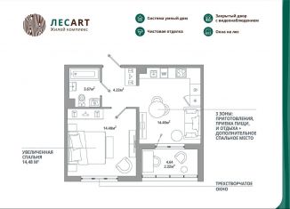 Продается 1-ком. квартира, 39.2 м2, Ленинградская область