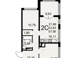 Продаю двухкомнатную квартиру, 58 м2, Тульская область