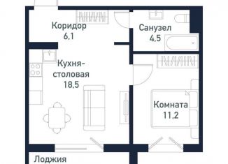 Продается 1-комнатная квартира, 41 м2, Челябинская область, Ласковая улица, 3