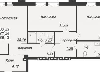 Продаю 2-комнатную квартиру, 96.1 м2, Ростовская область, Социалистическая улица, 118