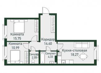 3-ком. квартира на продажу, 66.1 м2, Челябинская область