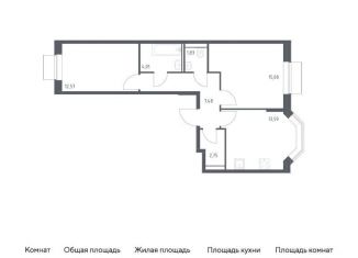 Продается 2-комнатная квартира, 57.3 м2, Москва, район Марьино, жилой комплекс Квартал Домашний, 2