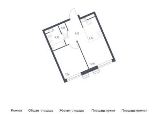 Продам однокомнатную квартиру, 37.9 м2, Москва, жилой комплекс Квартал Румянцево, к1
