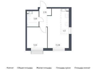 Продается 1-комнатная квартира, 34.1 м2, поселение Мосрентген, жилой комплекс Квартал Румянцево, к2