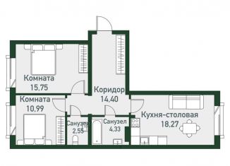 Продаю трехкомнатную квартиру, 66.3 м2, Челябинская область