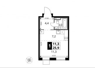 Продам 1-комнатную квартиру, 25.9 м2, Московская область