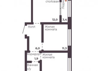 Продажа 2-ком. квартиры, 47.2 м2, Челябинская область