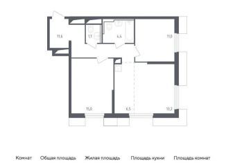 Продажа 2-комнатной квартиры, 63.4 м2, Московская область, жилой комплекс Спутник, 19