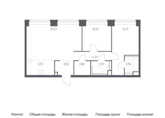 Продам двухкомнатную квартиру, 72.3 м2, Москва, ЗАО, жилой комплекс Нова, к1