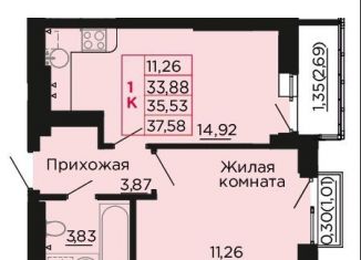 Продается 1-комнатная квартира, 35.5 м2, Аксай