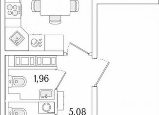 2-ком. квартира на продажу, 52.6 м2, Санкт-Петербург, Фрунзенский район, улица Фучика, 12к2Г1