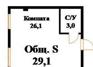 Квартира на продажу студия, 29 м2, Сочи, Виноградная улица, 224/11, микрорайон Мамайка
