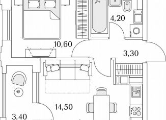 Продажа однокомнатной квартиры, 34.3 м2, Санкт-Петербург, Планерная улица, 99, муниципальный округ Юнтолово