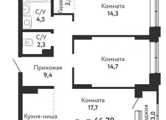 Продаю 3-комнатную квартиру, 73 м2, Новосибирск, улица Радиостанция № 2, 22, метро Речной вокзал